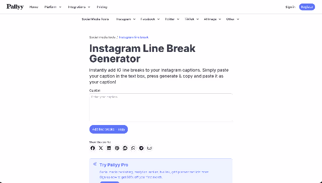 Instagram Line Break